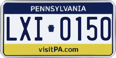 PA license plate LXI0150