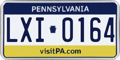 PA license plate LXI0164