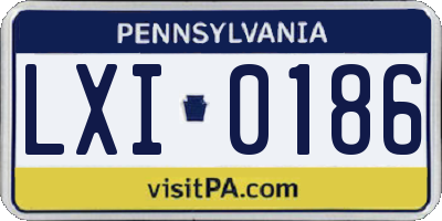 PA license plate LXI0186