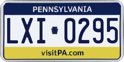 PA license plate LXI0295