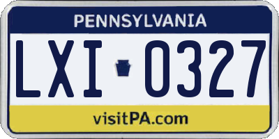 PA license plate LXI0327