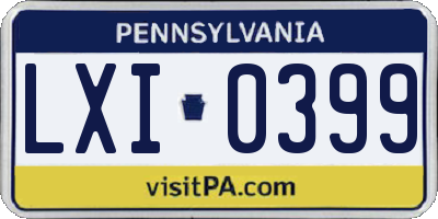 PA license plate LXI0399