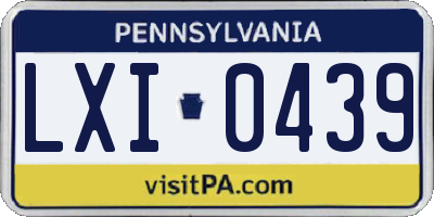 PA license plate LXI0439