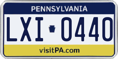 PA license plate LXI0440