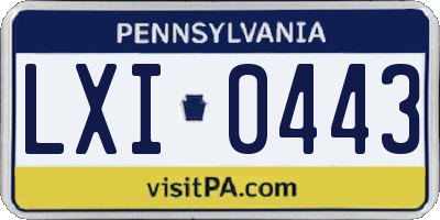 PA license plate LXI0443