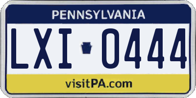 PA license plate LXI0444
