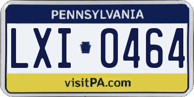 PA license plate LXI0464