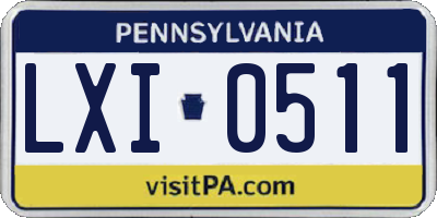 PA license plate LXI0511