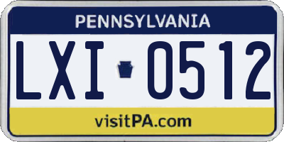 PA license plate LXI0512