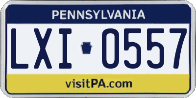 PA license plate LXI0557