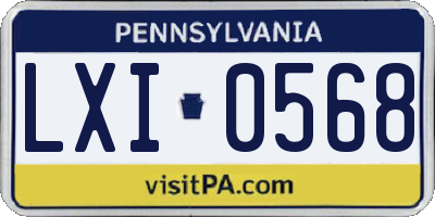 PA license plate LXI0568