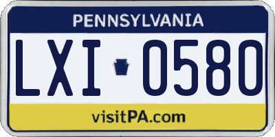 PA license plate LXI0580