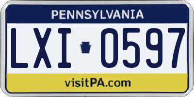 PA license plate LXI0597