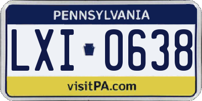 PA license plate LXI0638