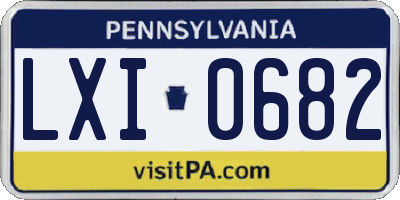 PA license plate LXI0682