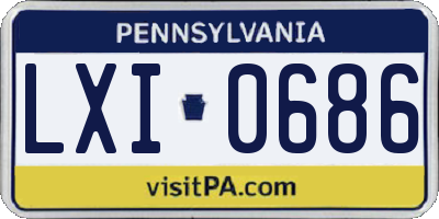 PA license plate LXI0686