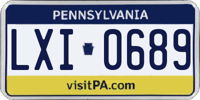 PA license plate LXI0689