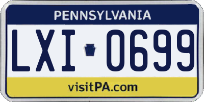 PA license plate LXI0699