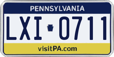 PA license plate LXI0711
