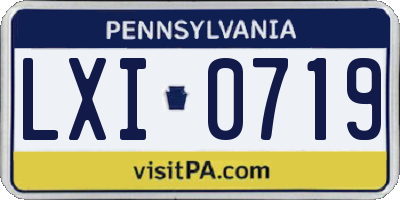 PA license plate LXI0719