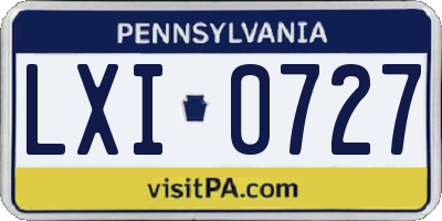 PA license plate LXI0727