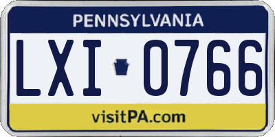 PA license plate LXI0766