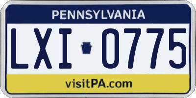 PA license plate LXI0775