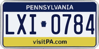 PA license plate LXI0784