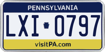 PA license plate LXI0797