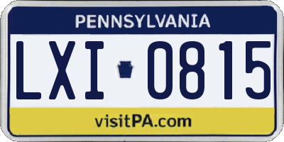 PA license plate LXI0815