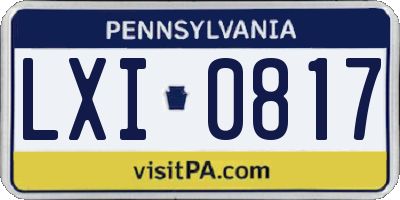 PA license plate LXI0817