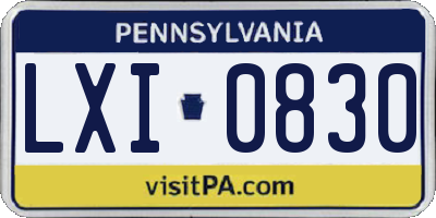 PA license plate LXI0830