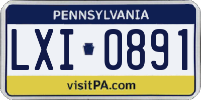 PA license plate LXI0891
