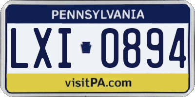 PA license plate LXI0894