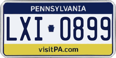 PA license plate LXI0899