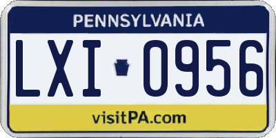 PA license plate LXI0956