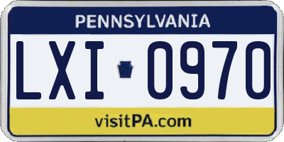PA license plate LXI0970