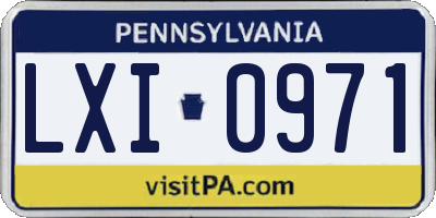 PA license plate LXI0971