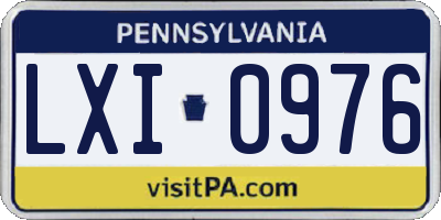 PA license plate LXI0976