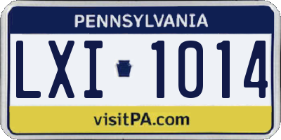 PA license plate LXI1014