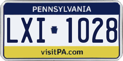 PA license plate LXI1028