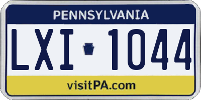 PA license plate LXI1044
