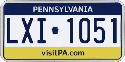PA license plate LXI1051