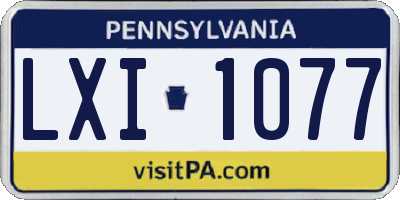 PA license plate LXI1077
