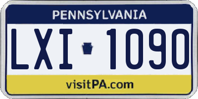 PA license plate LXI1090