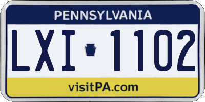 PA license plate LXI1102
