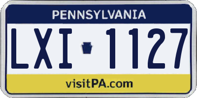 PA license plate LXI1127