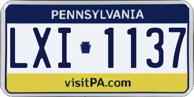 PA license plate LXI1137