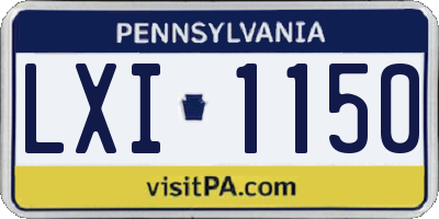 PA license plate LXI1150