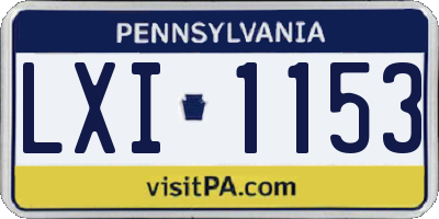 PA license plate LXI1153